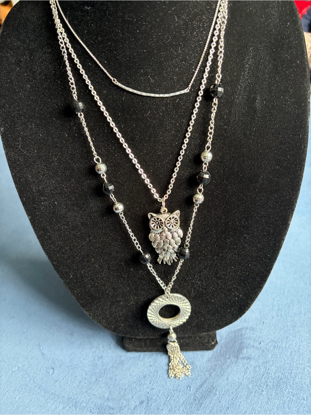 Silver Tone Necklaces,Set of 3